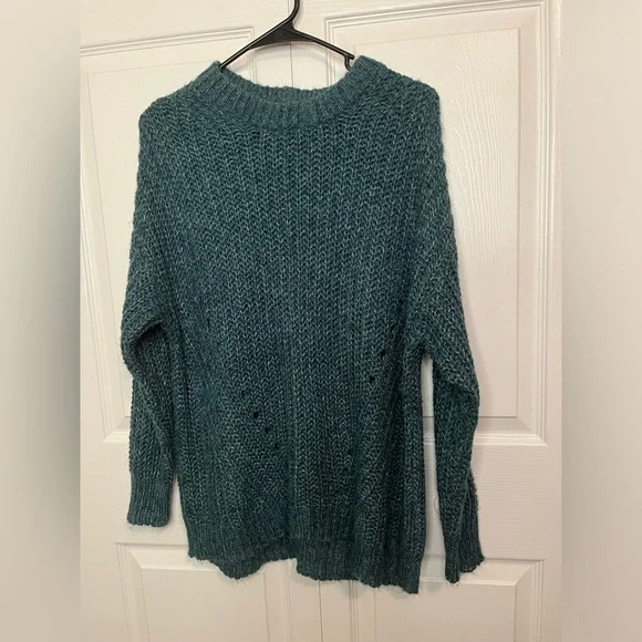 American Eagle Dark Forrest Emerald Green Slouchy Crew‎ Neck Sweater Size XS - Picture 2 of 6